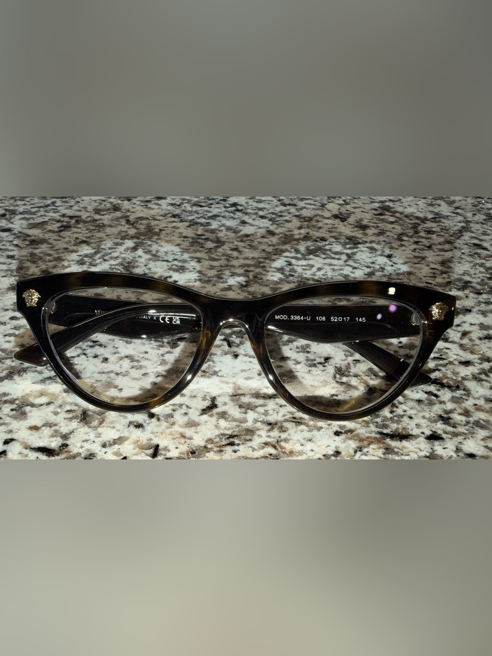 Versace VE3364U Tortoise Shell Cat Eye Frames – Medusa Logo – With Case - Picture 6 of 14